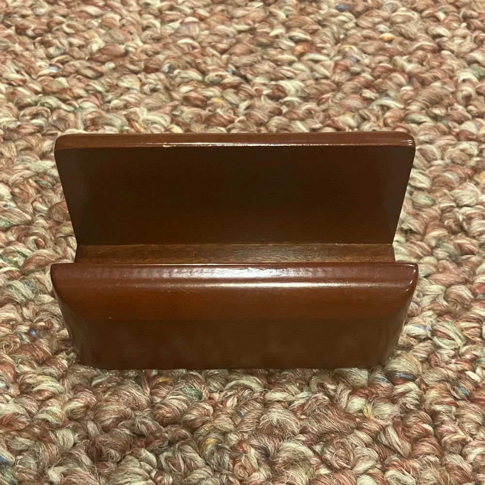 Brown Desk Wood & Metal Organizers